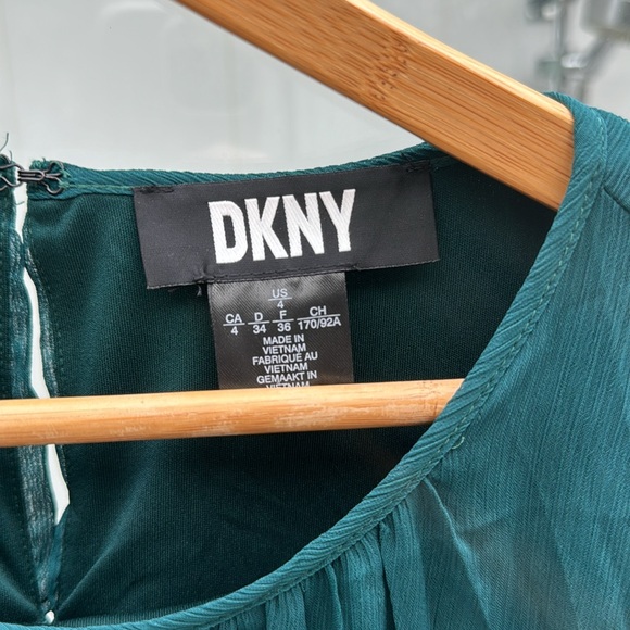 DKNY, 4, flowy mini dress, forest green - Picture 3 of 5